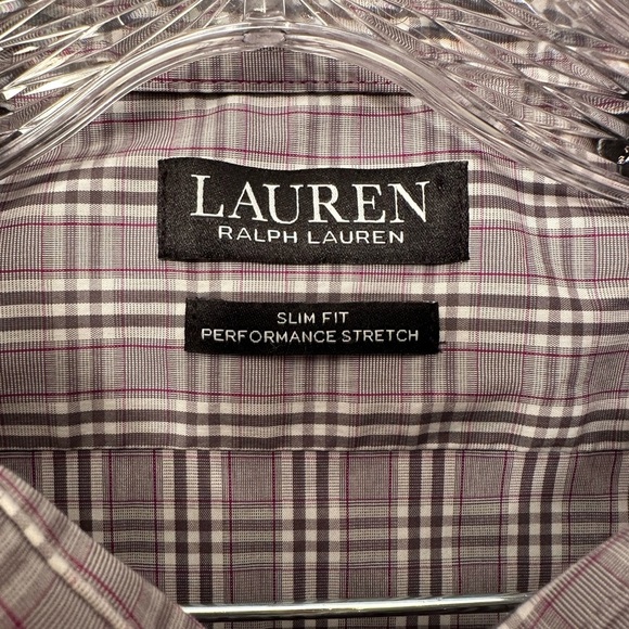 Lauren Ralph Lauren Black Label Slim Fit Performance Plaid Button Down 17.5 XL - Picture 2 of 9